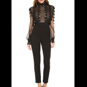 Self-Portrait Lace Balloon Sleeve Jumpsuit
